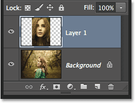 The Layers panel showing each photo on its own layer. Image © 2014 Photoshop Essentials.com
