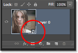 The layer has been converted to a Smart Object. Image © 2013 Photoshop Essentials.com