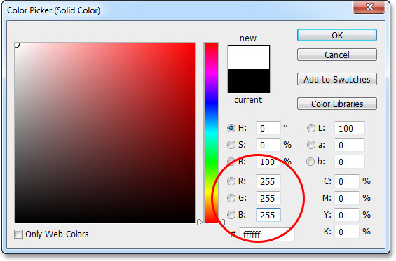 Selecting a Solid Color fill layer in the Layers panel. Image © 2013 Photoshop Essentials.com