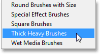 Loading the Thick Heavy Brushes set into Photoshop. Image © 2013 Photoshop Essentials.com