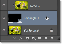 Selecting the Shape layer in the Layers panel. Image © 2013 Photoshop Essentials.com
