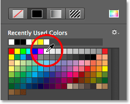 Selecting white from the Fill Type dialog box. Image © 2014 Photoshop Essentials.com