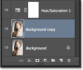 The Layers panel showing the Background copy layer. Image © 2014 Photoshop Essentials.com