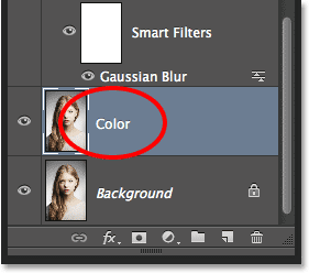 Renaming the layer to Color. Image © 2014 Photoshop Essentials.com
