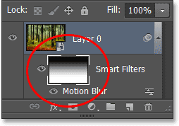 The Smart Filter layer mask thumbnail showing the black to white gradient. Image © 2013 Photoshop Essentials.com