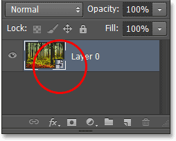 The Background layer has been converted to a Smart Object. Image © 2013 Photoshop Essentials.com