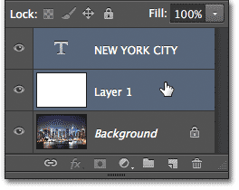 Selecting two layers at once in the Layers panel. Image © 2013 Photoshop Essentials.com.