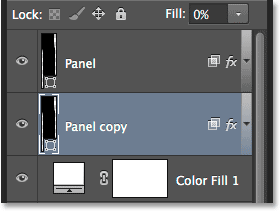 The Panel copy layer now sits below the original Panel layer. Image © 2014 Photoshop Essentials.com.
