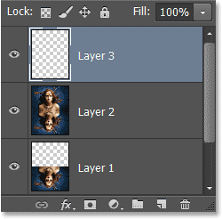 The Layers panel showing the new blank Layer 3. Image © 2013 Photoshop Essentials.com