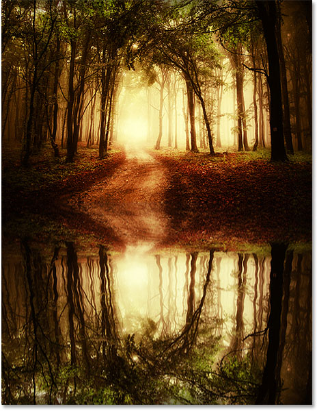 A second example of the water reflection effect in Photoshop CS6. Image © 2013 Photoshop Essentials.com