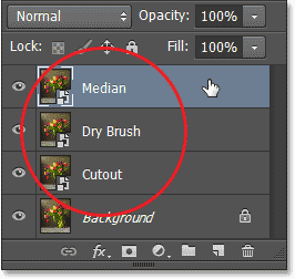 Renaming layers in the Layers panel in Photoshop CS6. Image © 2013 Photoshop Essentials.com