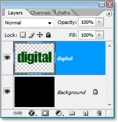 Adobe Photoshop Text Effects: The text layer is now a normal layer.