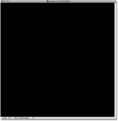 The Photoshop document is now filled with black. Image © 2009 Photoshop Essentials.com.