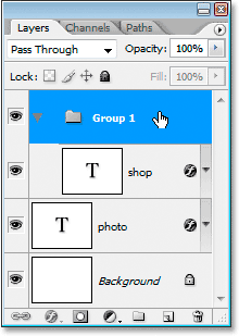 Adobe Photoshop Text Effects: Placing the 'stop' layer into a Layer Group.