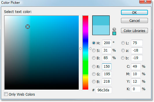 Adobe Photoshop Text Effects: Photoshop's Color Picker