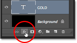 Clicking the Layer Styles icon in the Layers panel. 