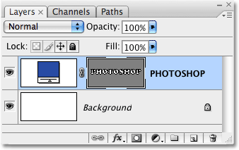 The Layers palette showing the new Shape layer. Image © 2009 Photoshop Essentials.com.