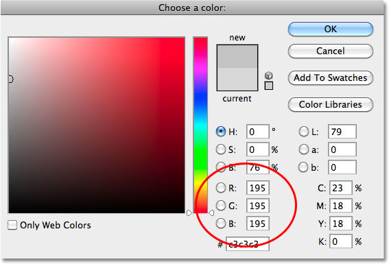 The Color Picker in Photoshop. Image © 2010 Photoshop Essentials.com.