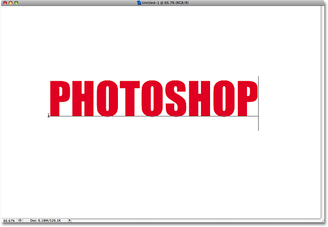 Adding text to the document in Photoshop. Image © 2009 Photoshop Essentials.com