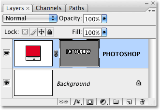 The Type layer is now a Shape layer in Photoshop. Image © 2009 Photoshop Essentials.com