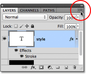 The Layers panel menu icon in Photoshop. 