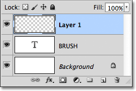 A new blank layer appears in the Layers panel in Photoshop. Image © 2011 Photoshop Essentials.com