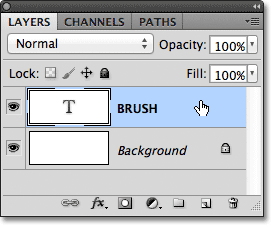 Right-clicking on the Type layer in the Layers panel in Photoshop. Image © 2011 Photoshop Essentials.com