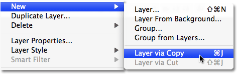Duplicating the text layer in Photoshop. Image © 2009 Photoshop Essentials.com