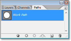 Adobe Photoshop Text Effects: Photoshop's Paths palette now showing the new 'Work Path'.