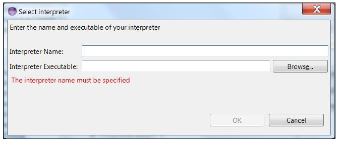 Select interpreter