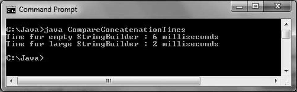 خروجی برنامه کلاس StringBuilder در جاوا 