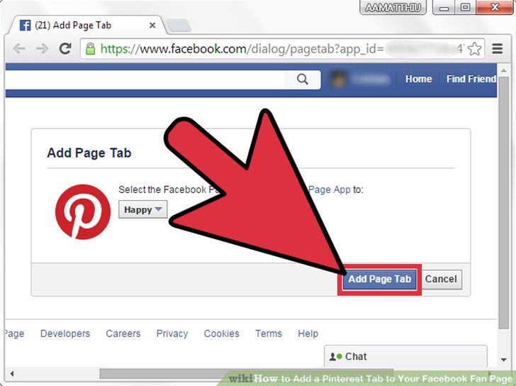 Image titled Add a Pinterest Tab to Your Facebook Fan Page Step 4
